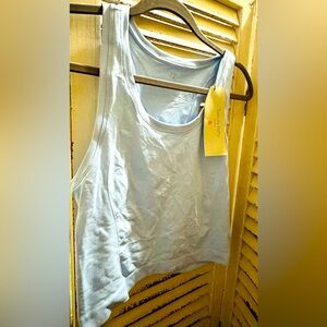 NWT Sweaty Betty Baby Blue Crop Racer back top , size M